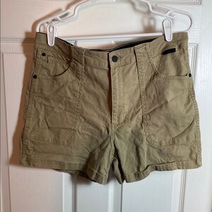Wrangler Tan Cargo Shorts Relaxed Fit Linen blend Size 12
